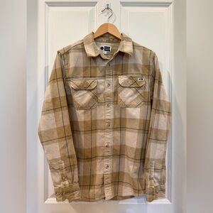 Salty Crew Beige and Tan Checkered Shirt